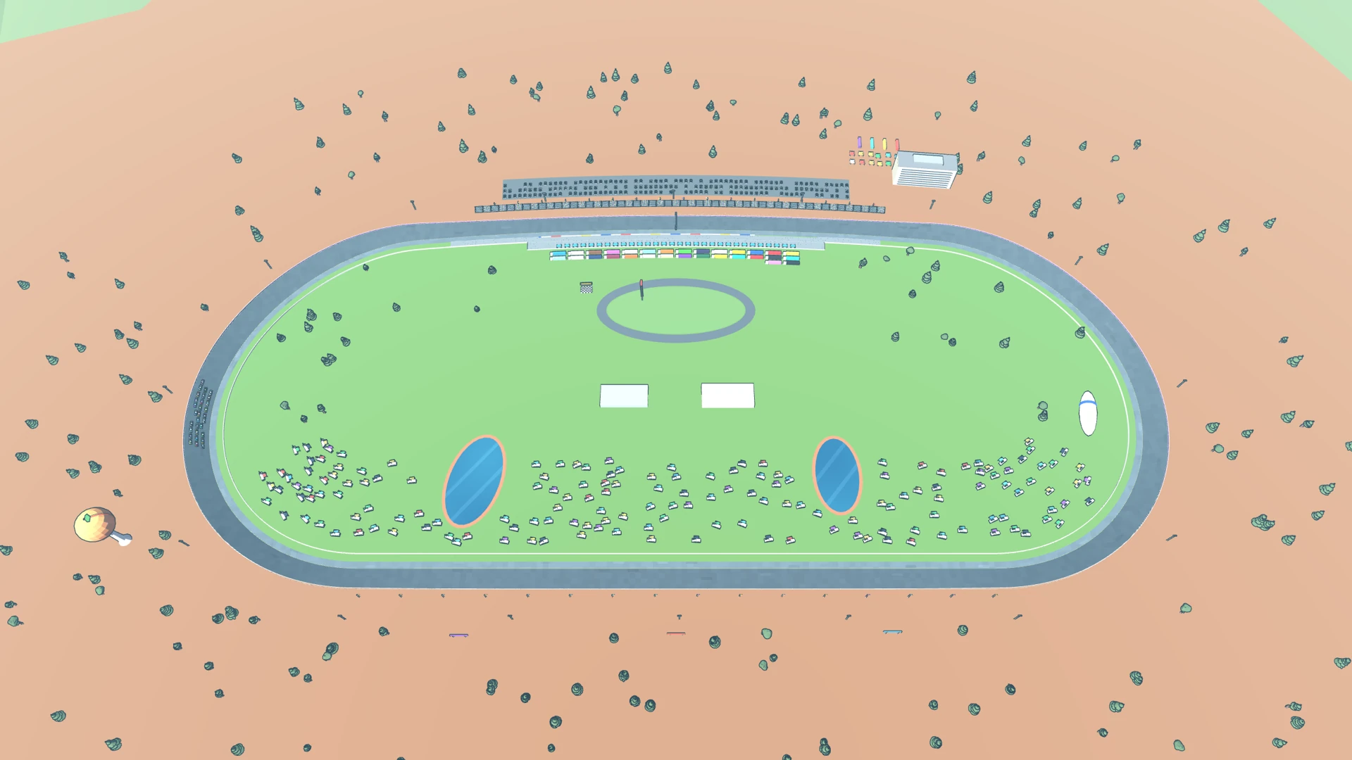 Turning Left: Peach State, full circuit from a TV-blimp aerial angle