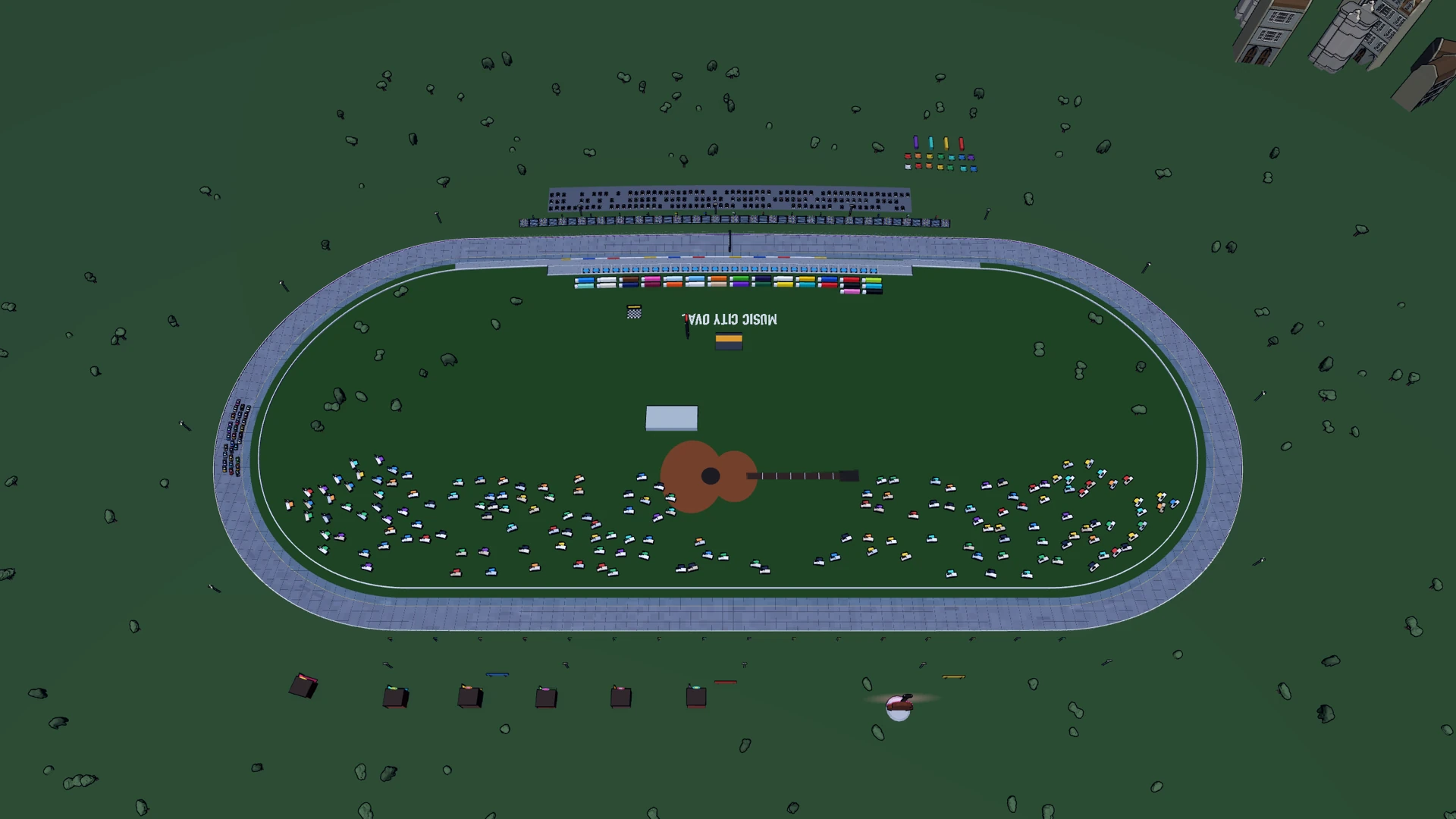 Turning Left: Music City Oval, full circuit from a TV-blimp aerial angle