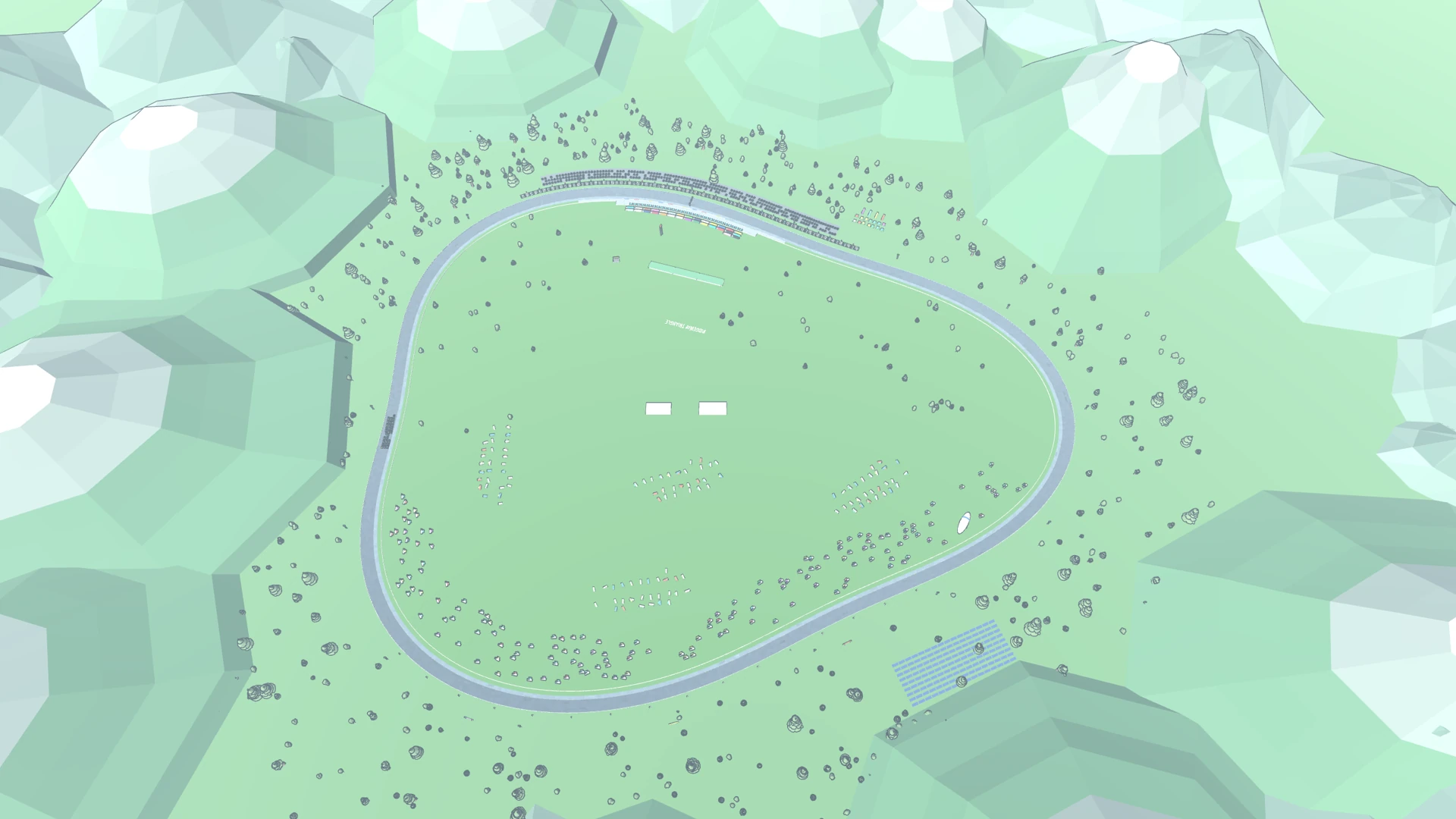 Turning Left: Ridgeway Triangle, full circuit from a TV-blimp aerial angle