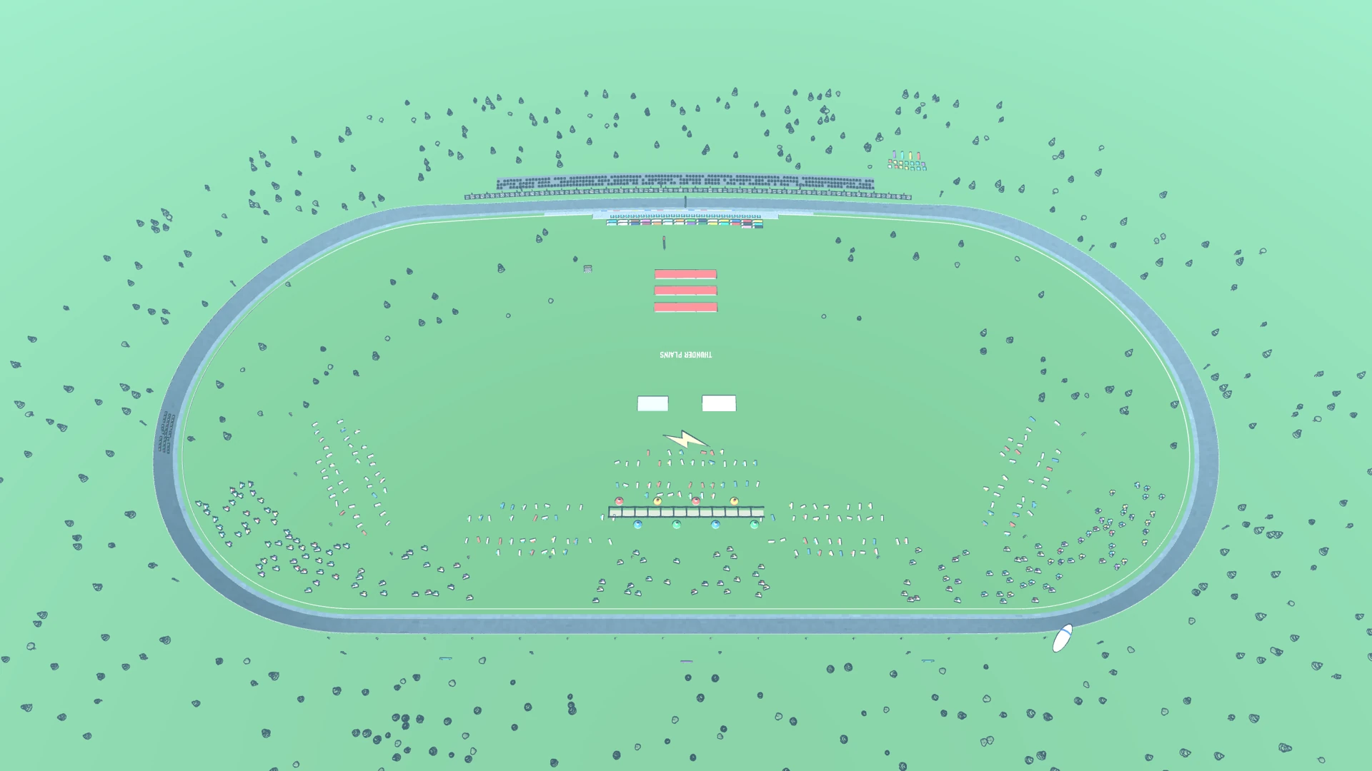 Turning Left: Thunder Plains, full circuit from a TV-blimp aerial angle