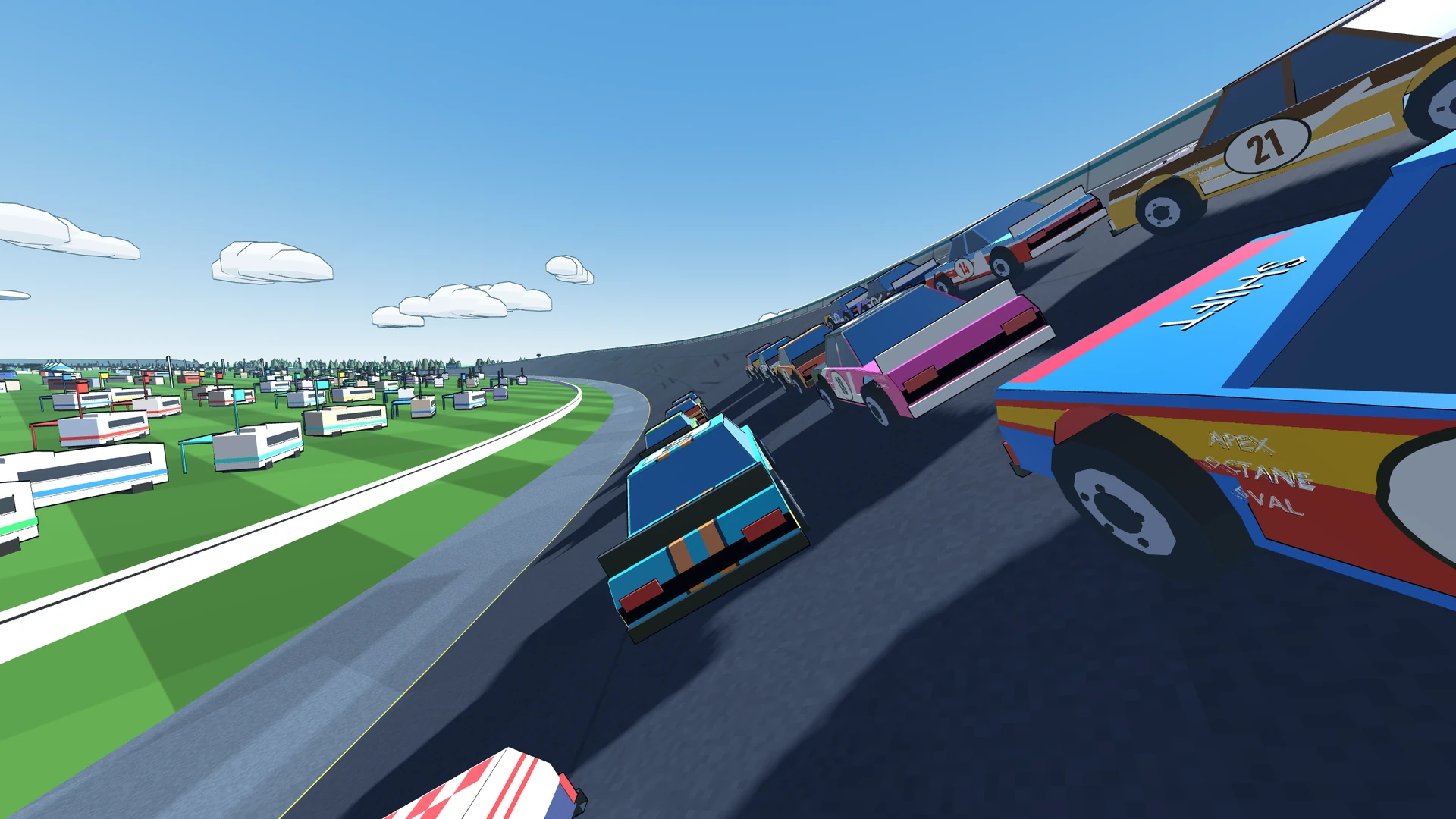 Last Lap number 27 drafting in the pack at Thunder Plains.