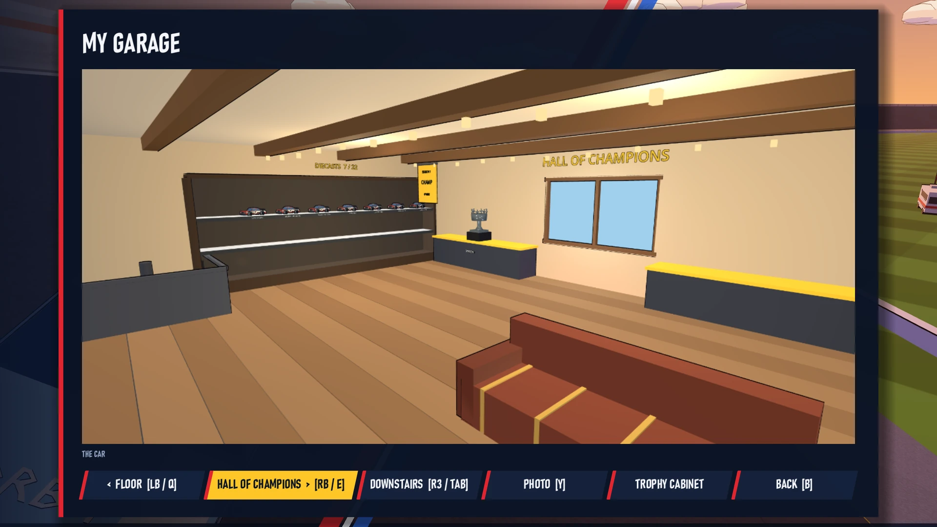 The unlockable garage loft with its lounge and collection space.